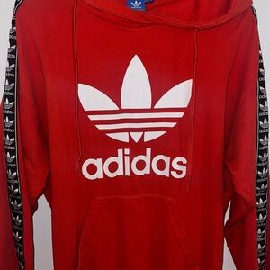 Adidas Scarlet Hoodie with Iconic White Trefoil